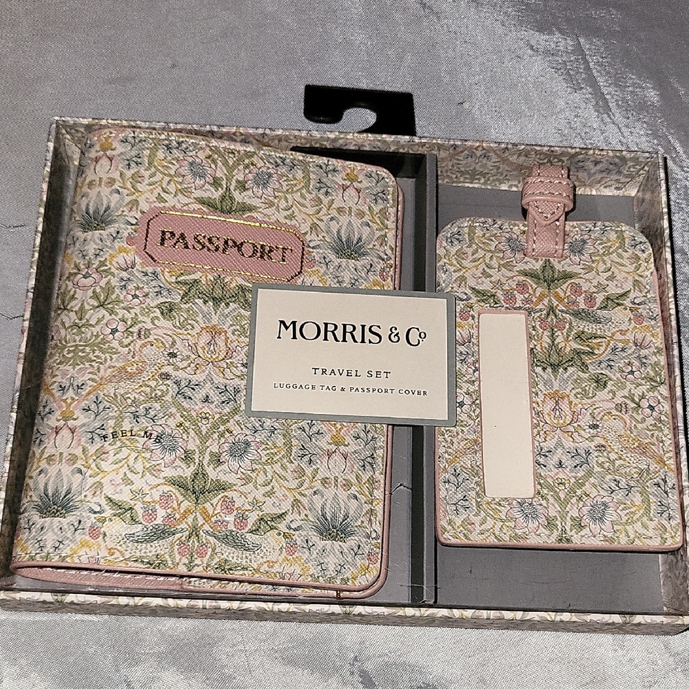 Morris & Co. Floral Passport Cover and Luggage Tag Set Bnib TL m